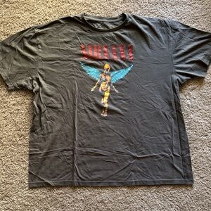 NIRVANA Charcoal Tee with Crimson Logo